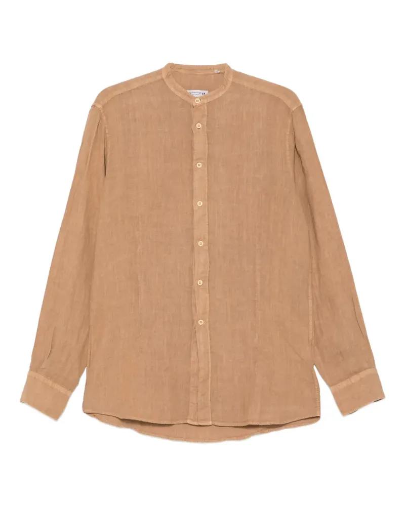 Daniele Alessandrini band-collar long-sleeve shirt - Braun Braun