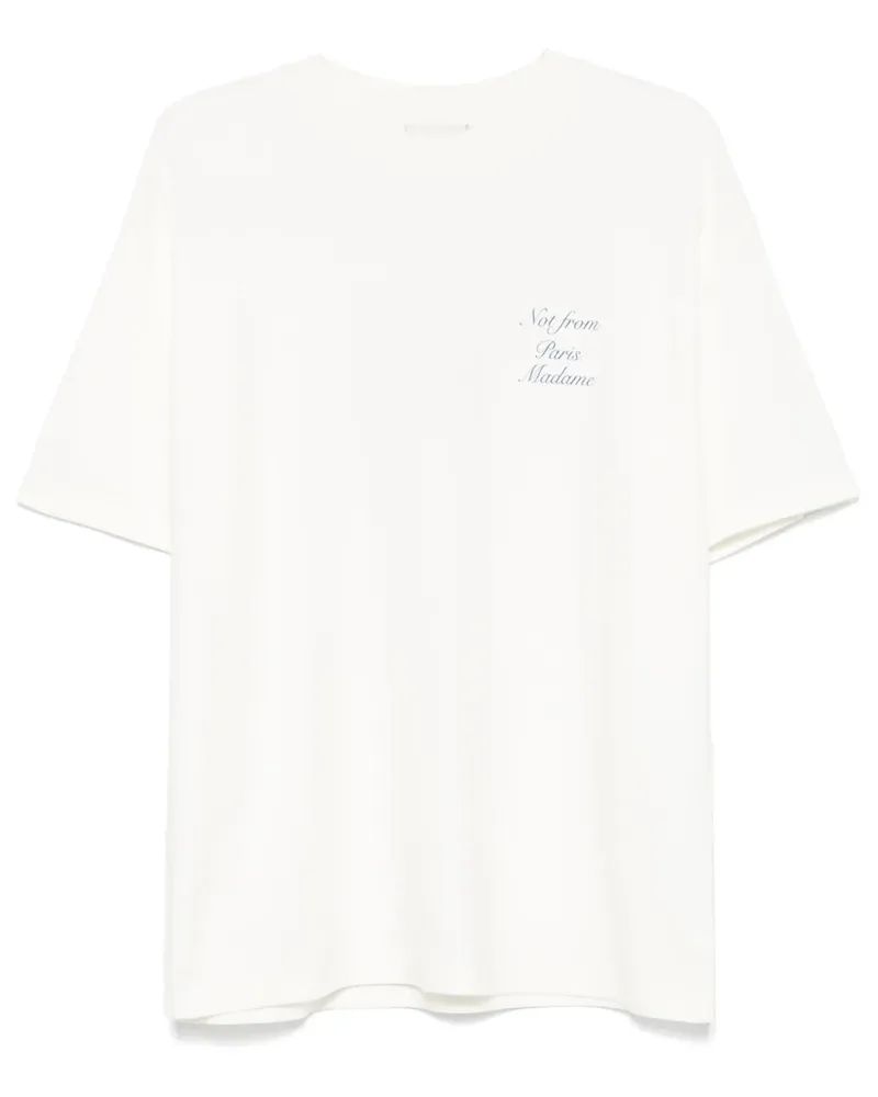 Drôle de Monsieur Le T-Shirt Slogan Cursive T-Shirt - Weiß Weiß