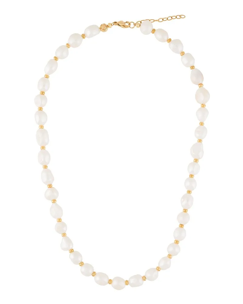 Nialaya Choker mit Süßwasser-Barockperlen - Weiß Weiß