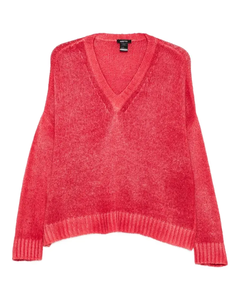 Avant Toi Pullover mit V-Ausschnitt - Rot Rot