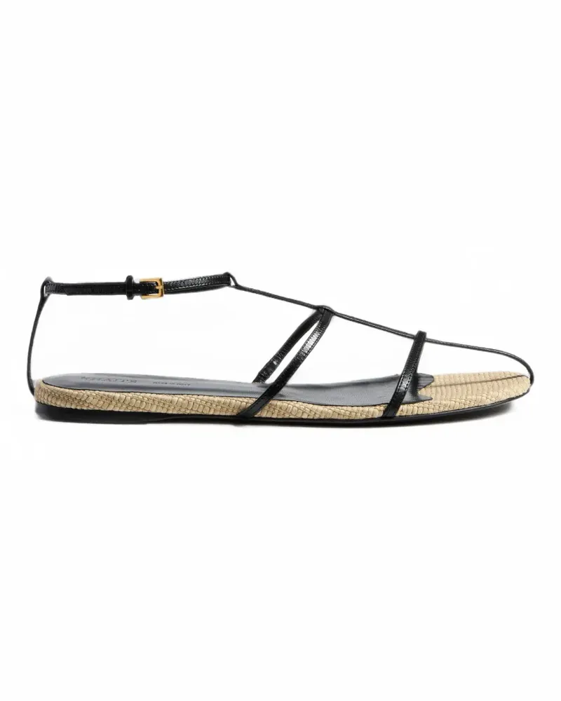 KHAITE Flache Römersandalen - Schwarz Schwarz
