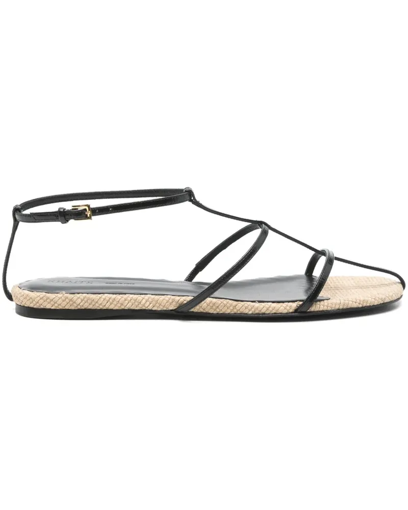 KHAITE Flache Römersandalen - Schwarz Schwarz