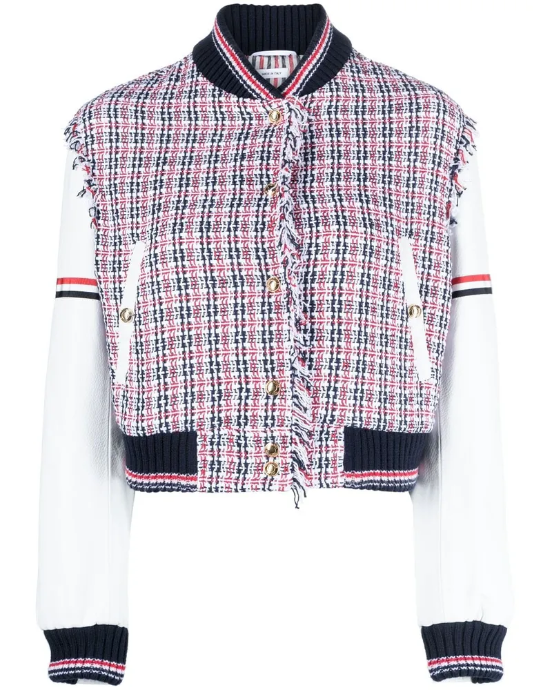 Thom Browne Bomberjacke mit RWB-Streifen - Weiß Weiß