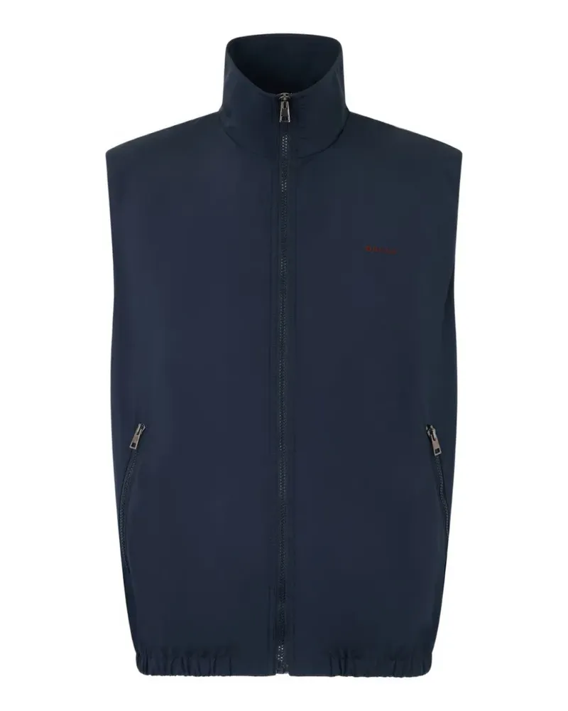 Bally logo-embroidered elasticated-hem vest - Blau Blau