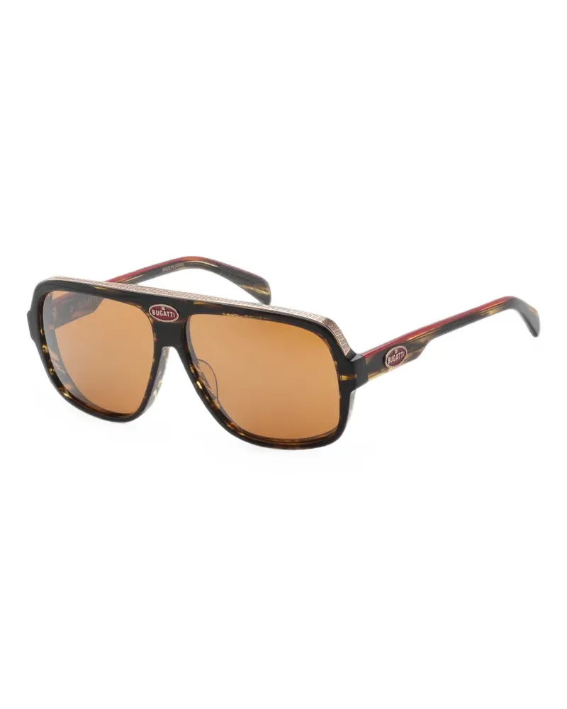 Bugatti tortoiseshell-effect pilot-frame sunglasses - Braun Braun
