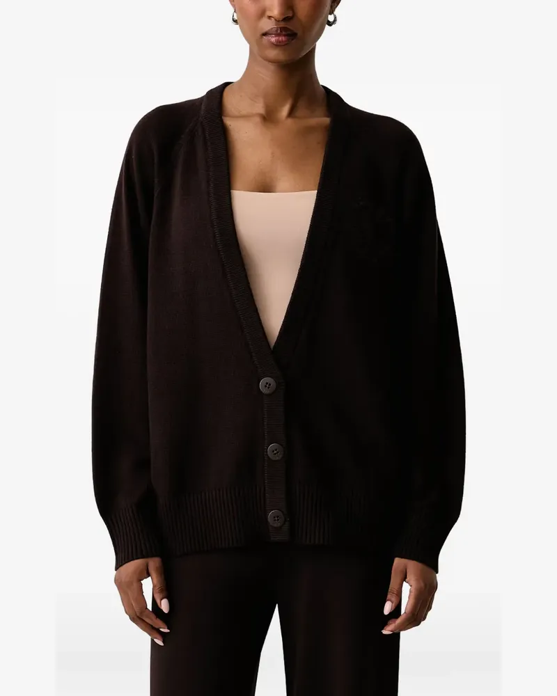 Armani Exchange Cardigan mit Logo-Stickerei - Braun Braun