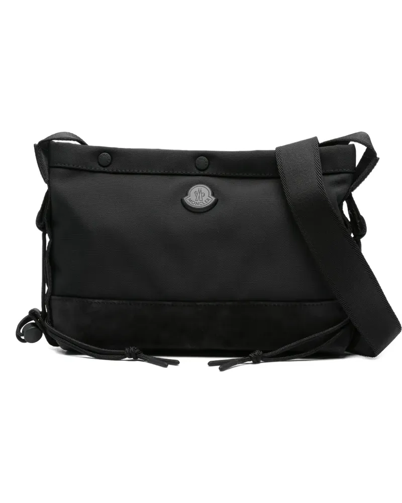 Moncler Kuriertasche mit Logo-Schild - Schwarz Schwarz