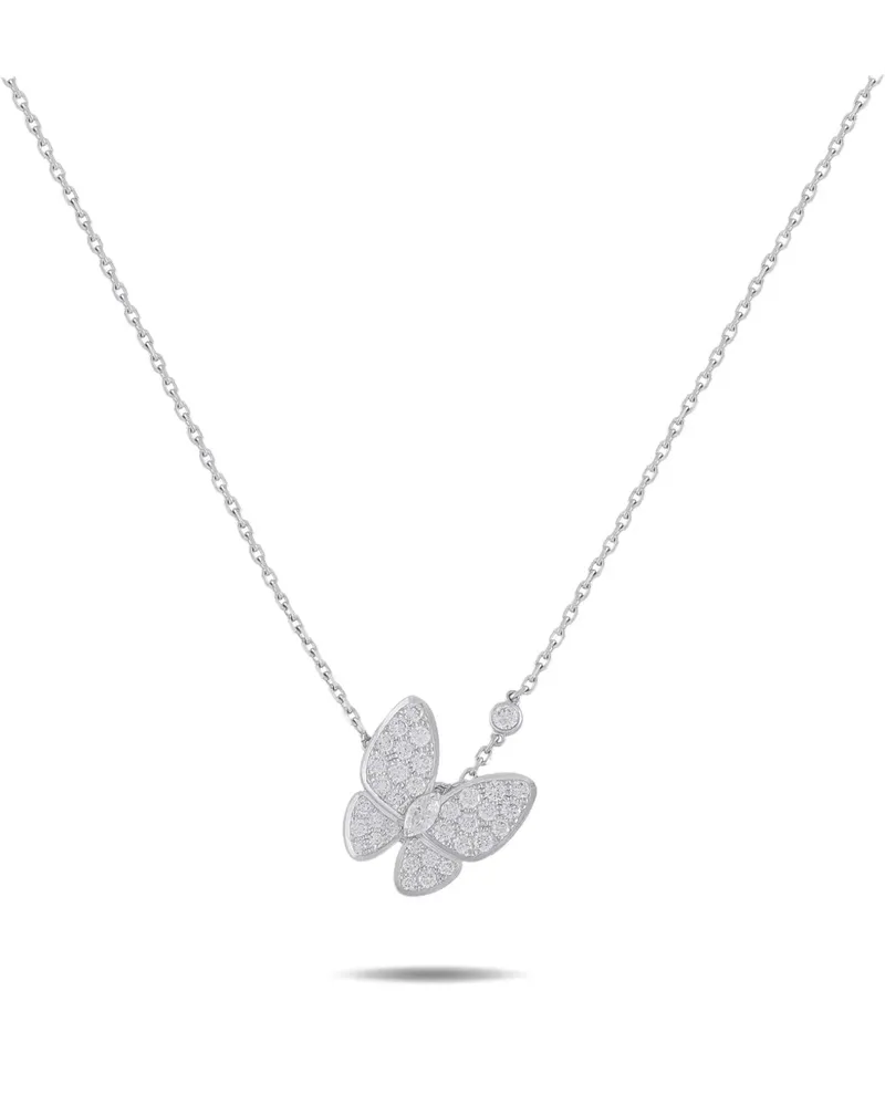 Van Cleef & Arpels Two Butterfly diamond necklace - Silber Silber