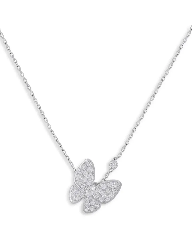 Van Cleef & Arpels Two Butterfly diamond necklace - Silber Silber