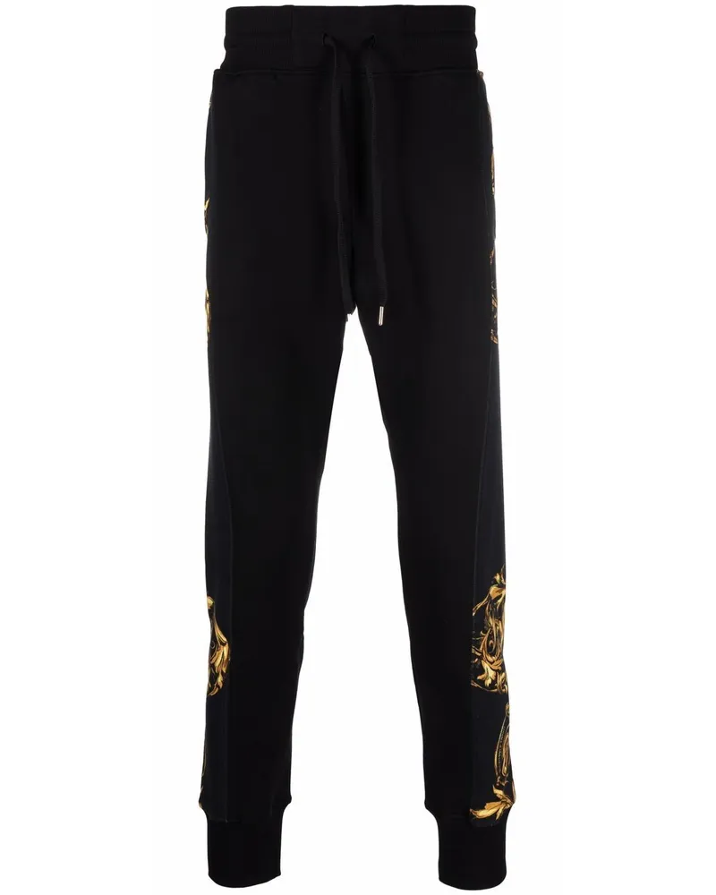 Versace Jeans Jogginghose mit Regalia Baroque-Streifen - Schwarz Schwarz