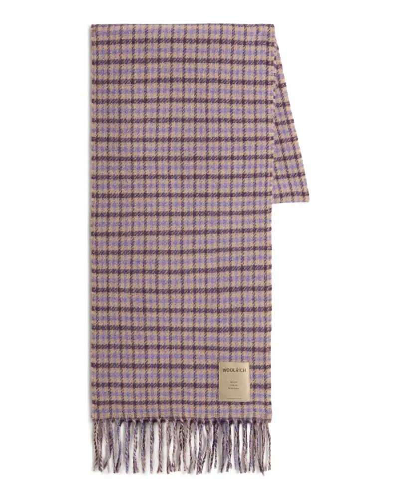 Woolrich Karierter Schal mit Fransen - Violett Violett
