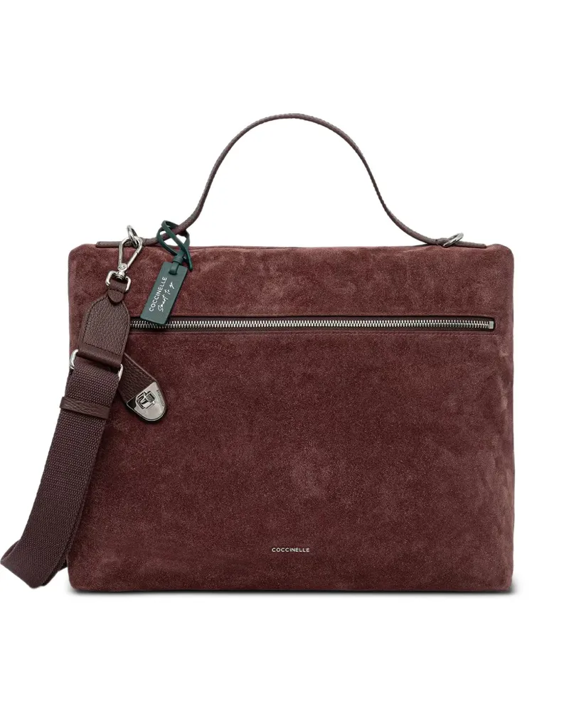 Coccinelle Große Beat Generation Schultertasche aus Wildleder - Braun Braun