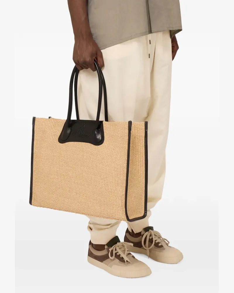 Vivienne Westwood Troy woven tote bag - Nude Nude
