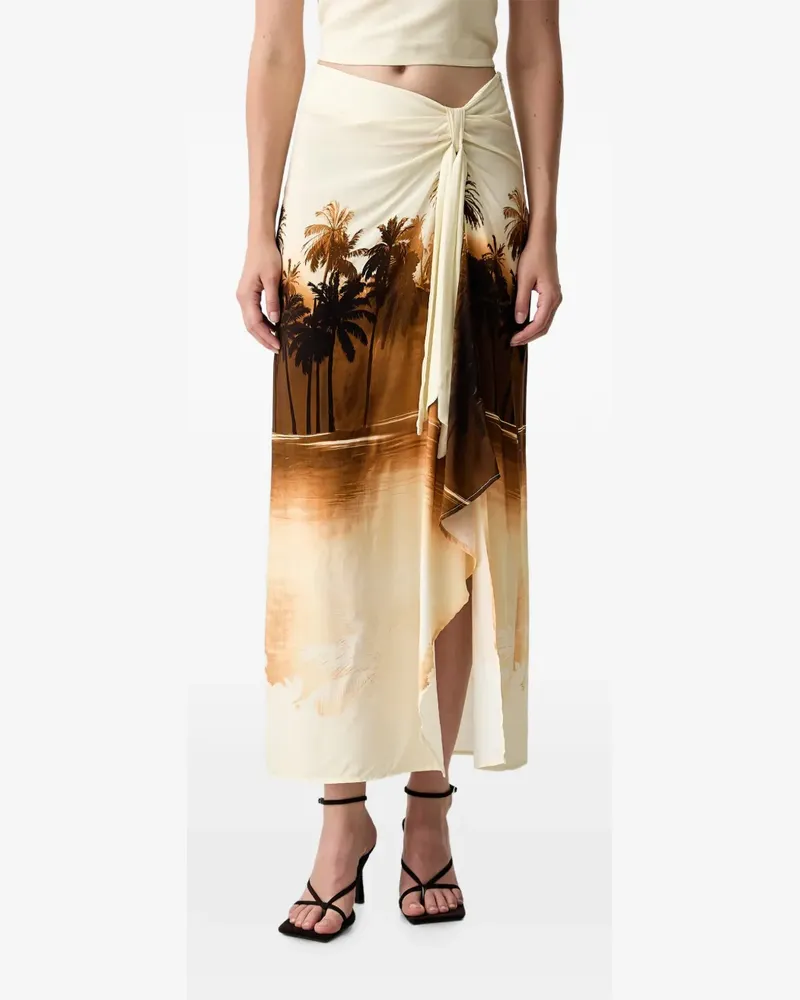 VICOLO Set mit Palmen-Print - Nude Nude