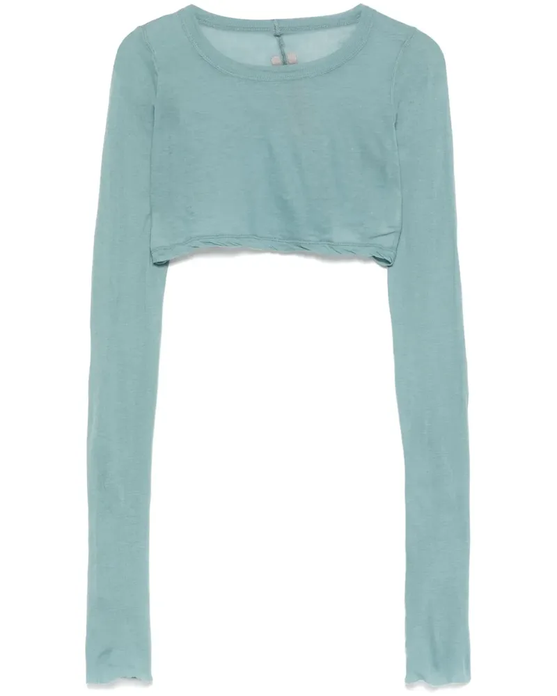 Rick Owens Cropped-T-Shirt - Blau Blau