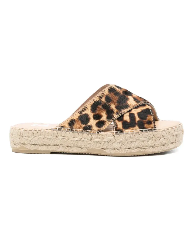Manebí criss-cross leopard-print espadrilles - Nude Nude