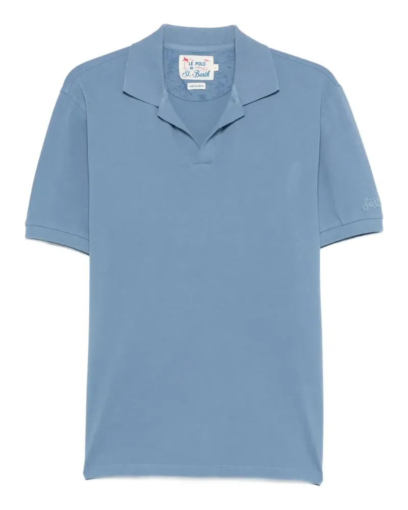 MC2 Saint Barth T-Shirt mit V-Ausschnitt - Blau Blau