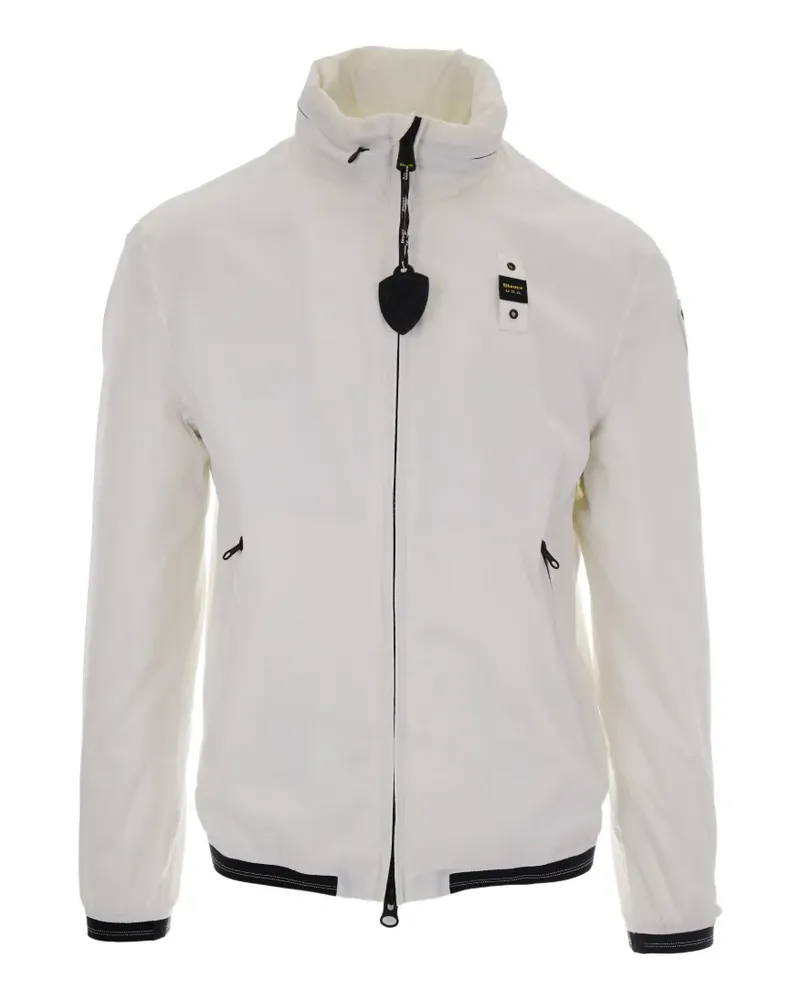 Blauer Dimock logo-patch zip-up jacket - Weiß Weiß
