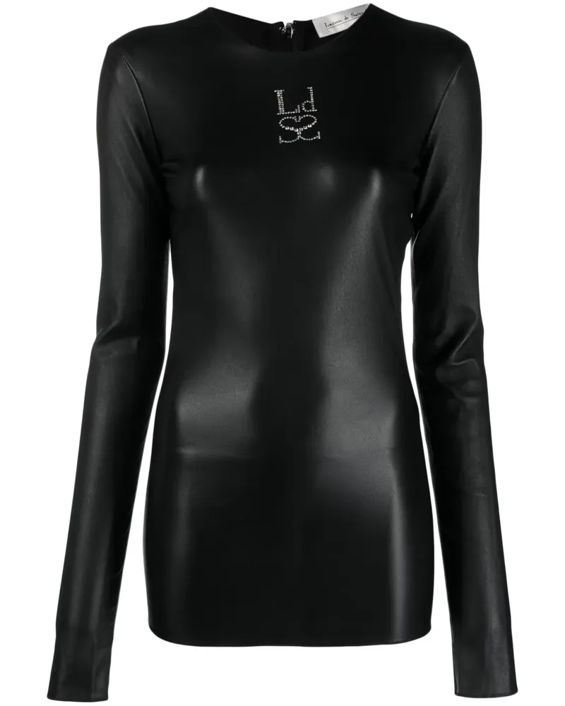 Ludovic de Saint Sernin Top mit Strass - Schwarz Schwarz
