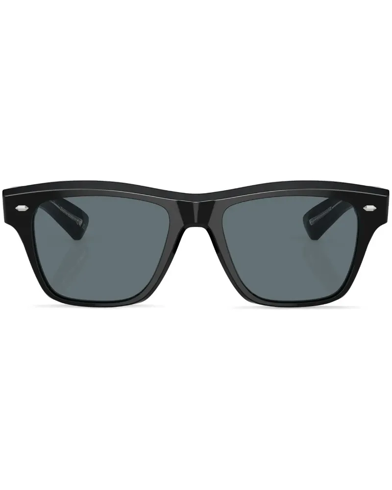Oliver Peoples Sonnenbrille mit eckigem Gestell - Schwarz Schwarz