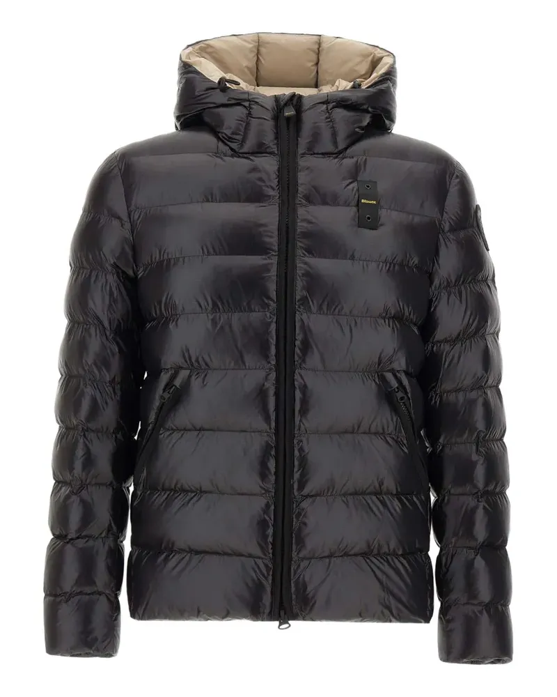 Blauer Gesteppte Adams Daunenjacke - Schwarz Schwarz