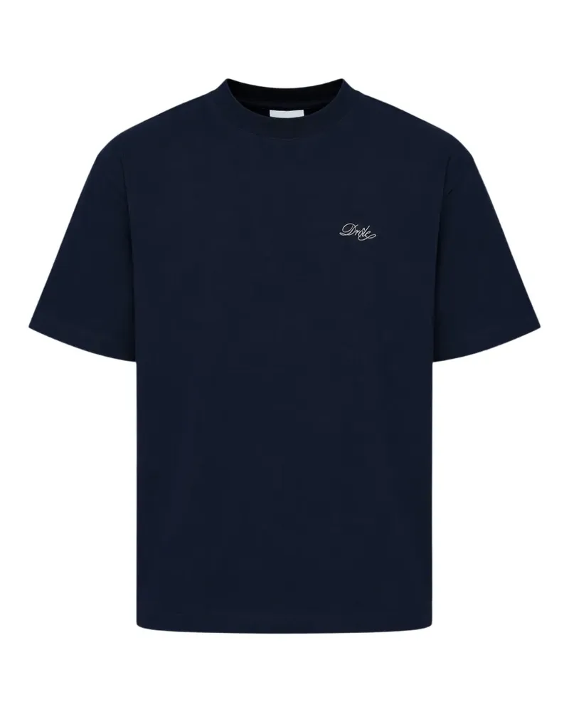 Drôle de Monsieur Bellissima T-Shirt mit Logo-Stickerei - Blau Blau