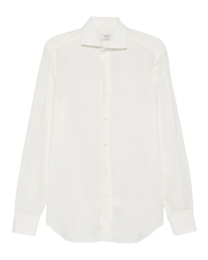 BARBA spread-collar long-sleeve shirt - Weiß Weiß