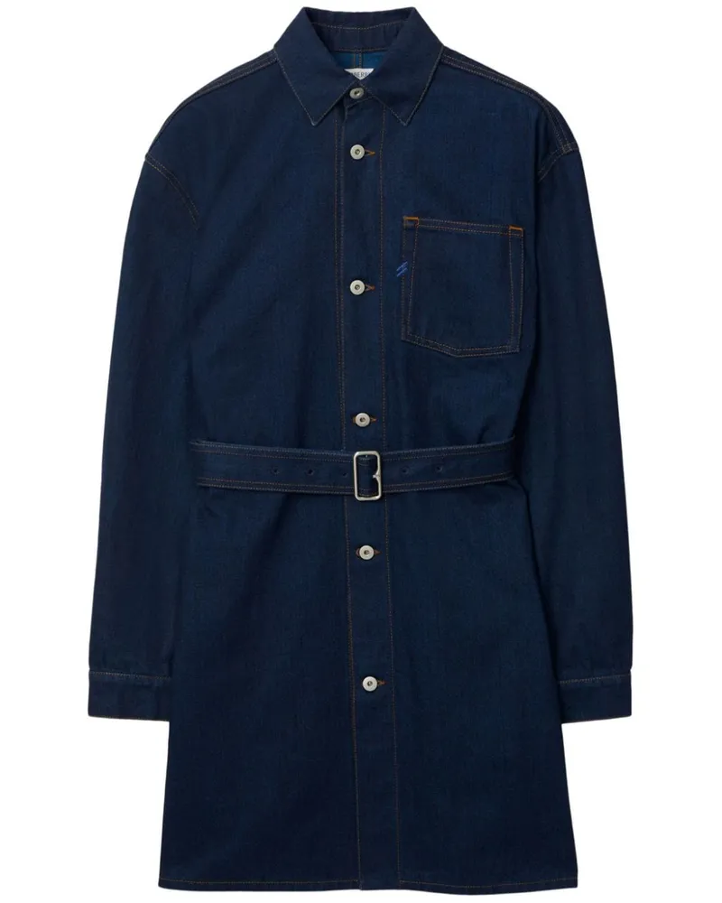 Burberry Japanese Hemdkleid mit Gürtel - Blau Blau