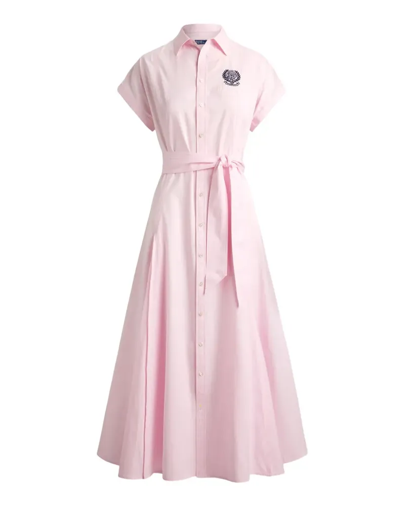 Ralph Lauren Gestreiftes A-Linien-Hemdkleid - Rosa Rosa