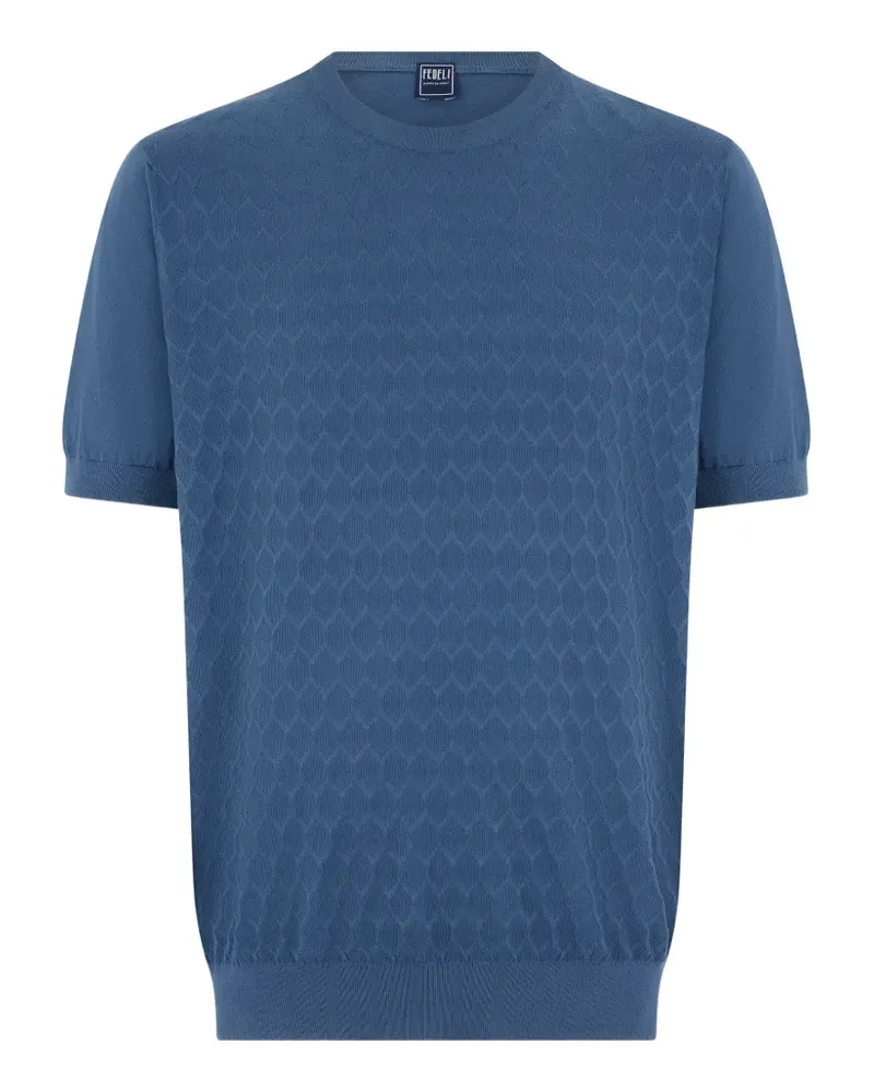 Fedeli diamond-knit T-shirt - Blau Blau