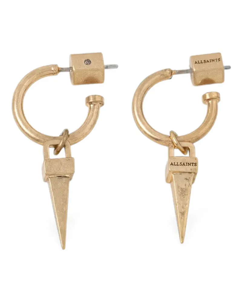 AllSaints spike-pendant metal hoop earrings - Gold Gold