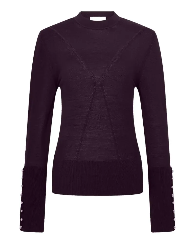 Paco Rabanne Gestrickter Pullover mit Knopfmanschetten - Violett Violett