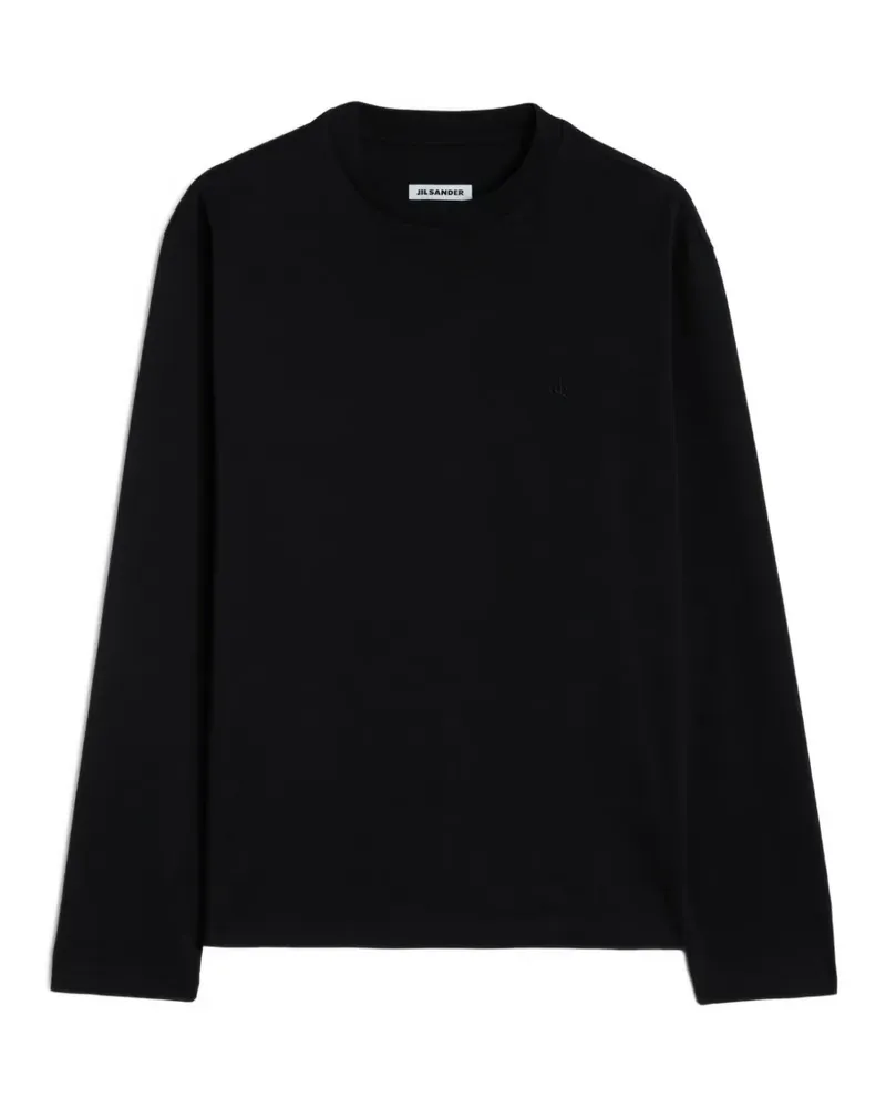 Jil Sander 3er-Set Langarmshirts mit -Monogramm - Schwarz Schwarz