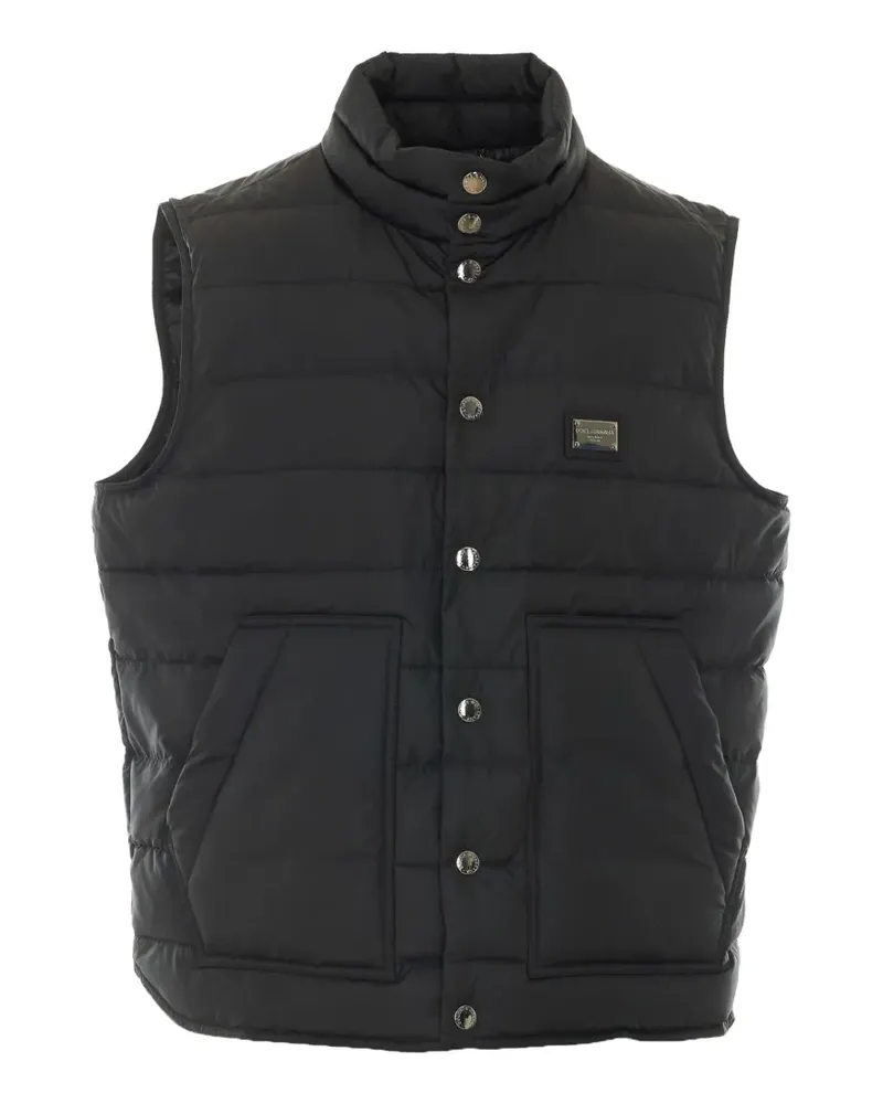 Dolce & Gabbana logo-patch padded gilet - Schwarz Schwarz