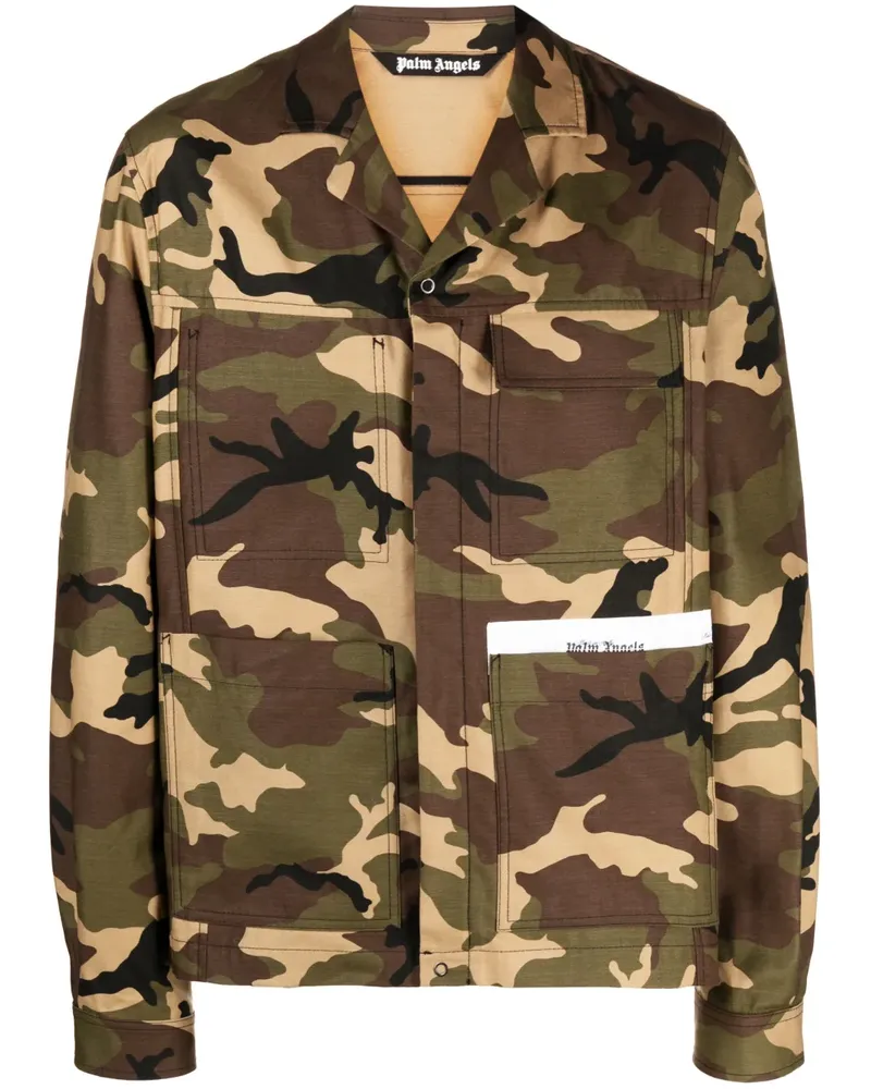 Palm Angels Jacke mit Camouflage-Print - Grün Grün