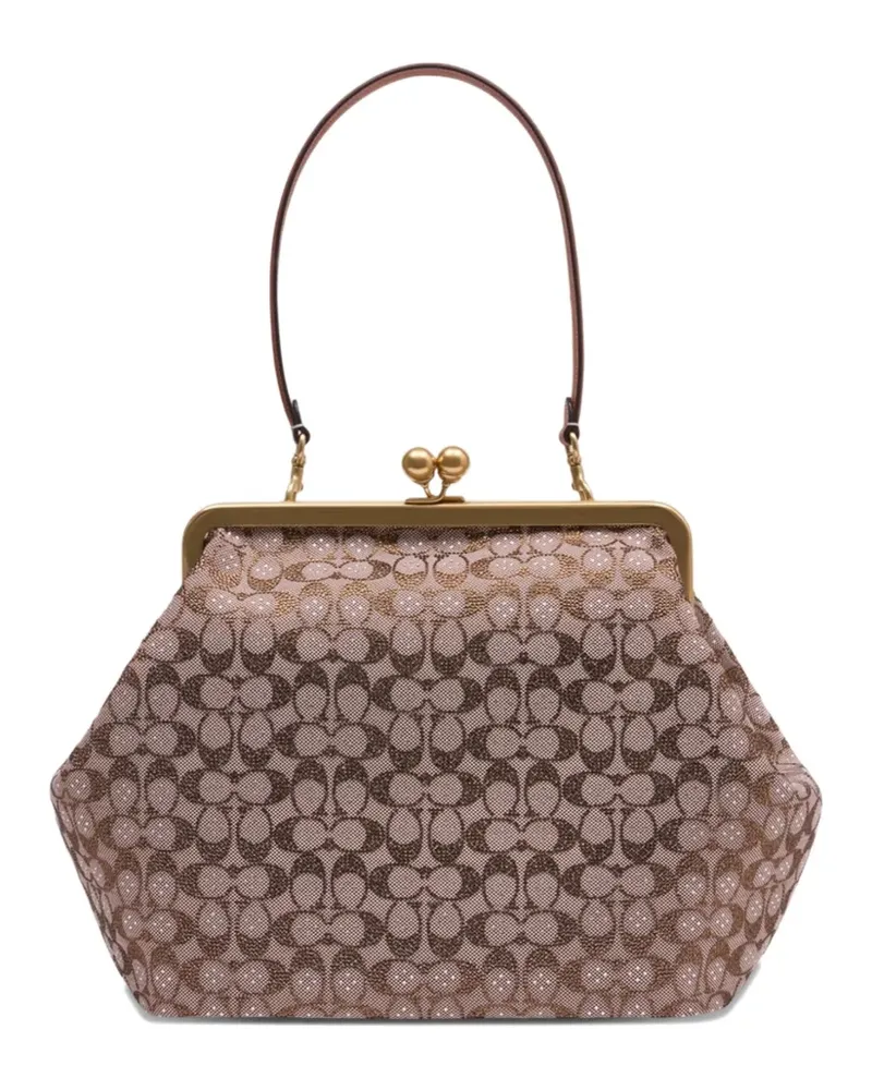 Coach Large Kisslock clutch bag - Nude Nude