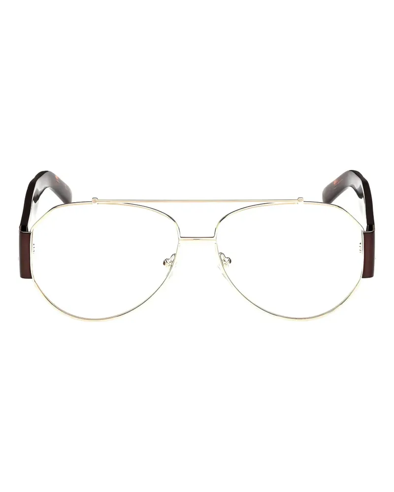 MCM tortoiseshell-effect pilot-frame glasses - Gold Gold
