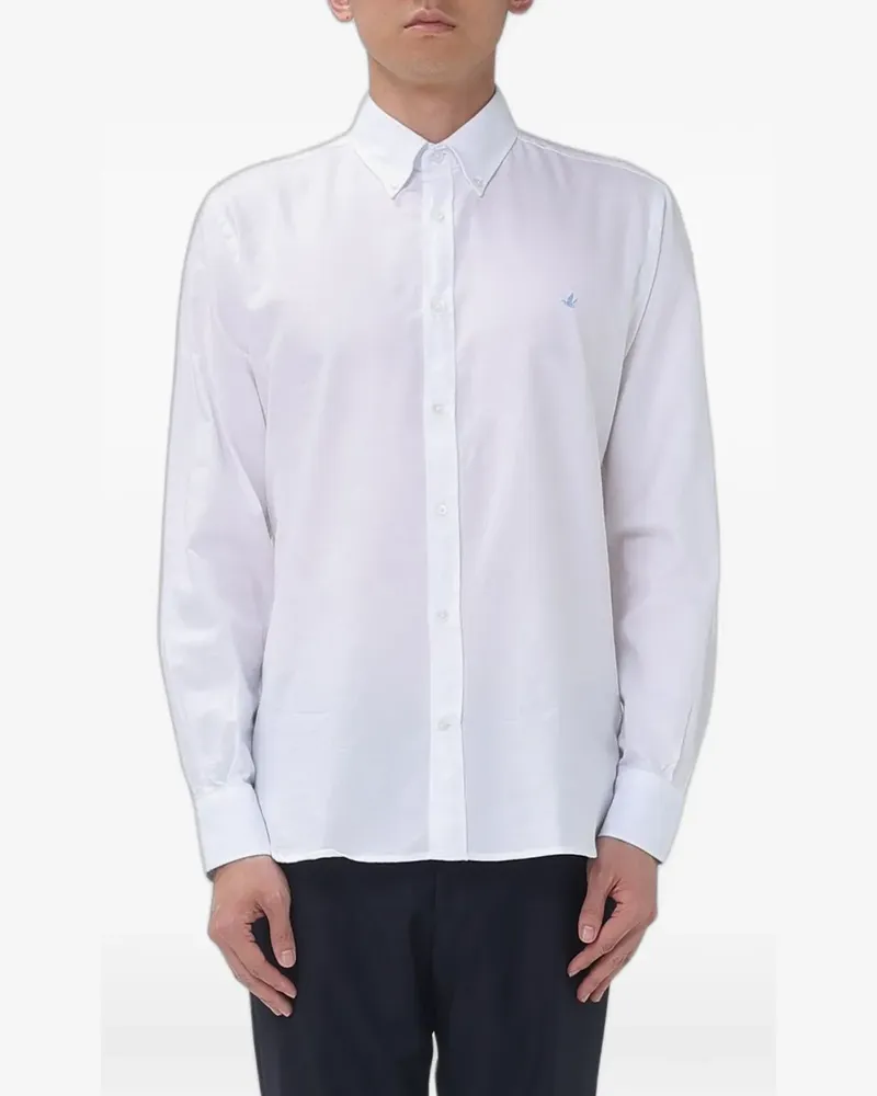 Brooksfield embroidered poplin shirt - Weiß Weiß