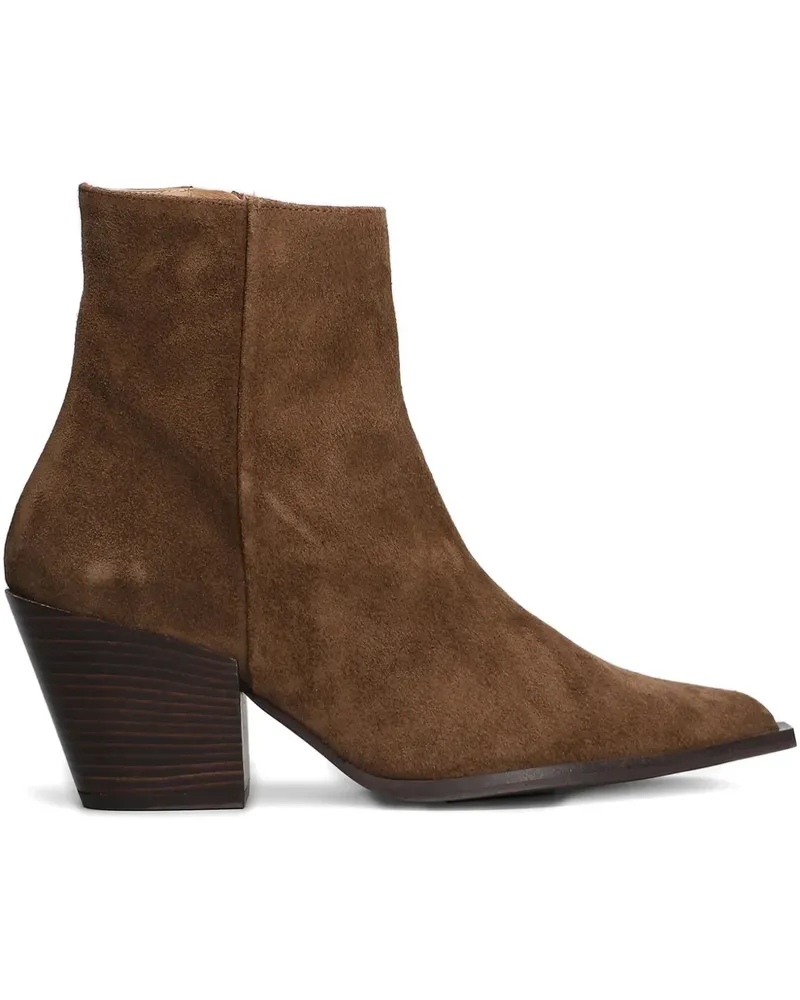 Pedro Miralles pointed block-heel boots - Braun Braun