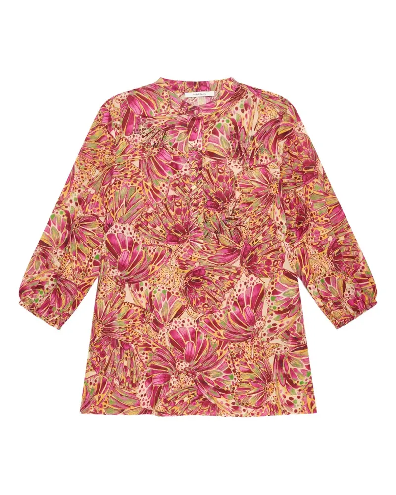 Maliparmi Sweet Butterfly abstract-print long-sleeved shirt - Rosa Rosa