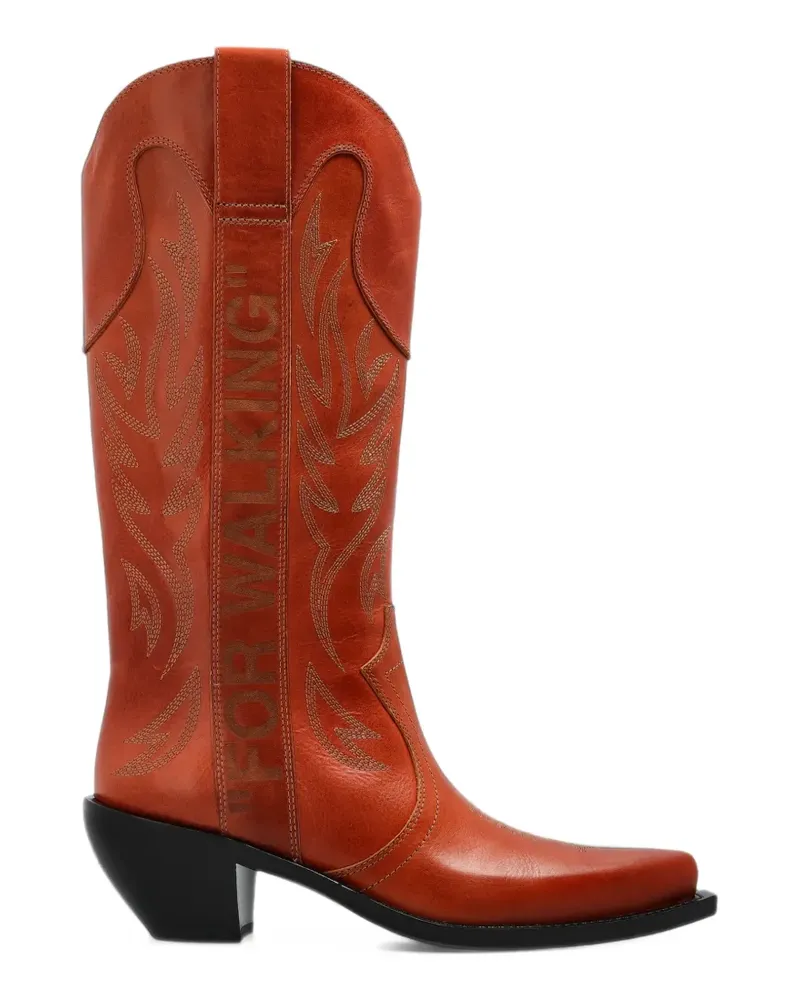 OFF-WHITE Santiag High Stiefel mit Stickerei - Orange Orange