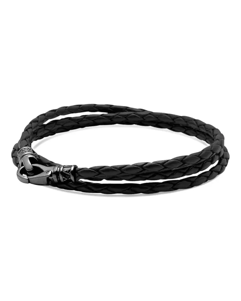 Nialaya Gewickeltes Lederarmband - Schwarz Schwarz