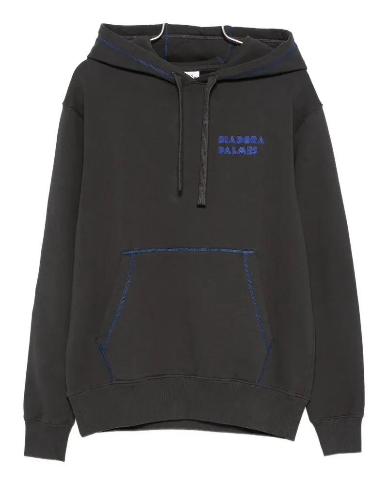Diadora logo-embroidered hoodie - Schwarz Schwarz