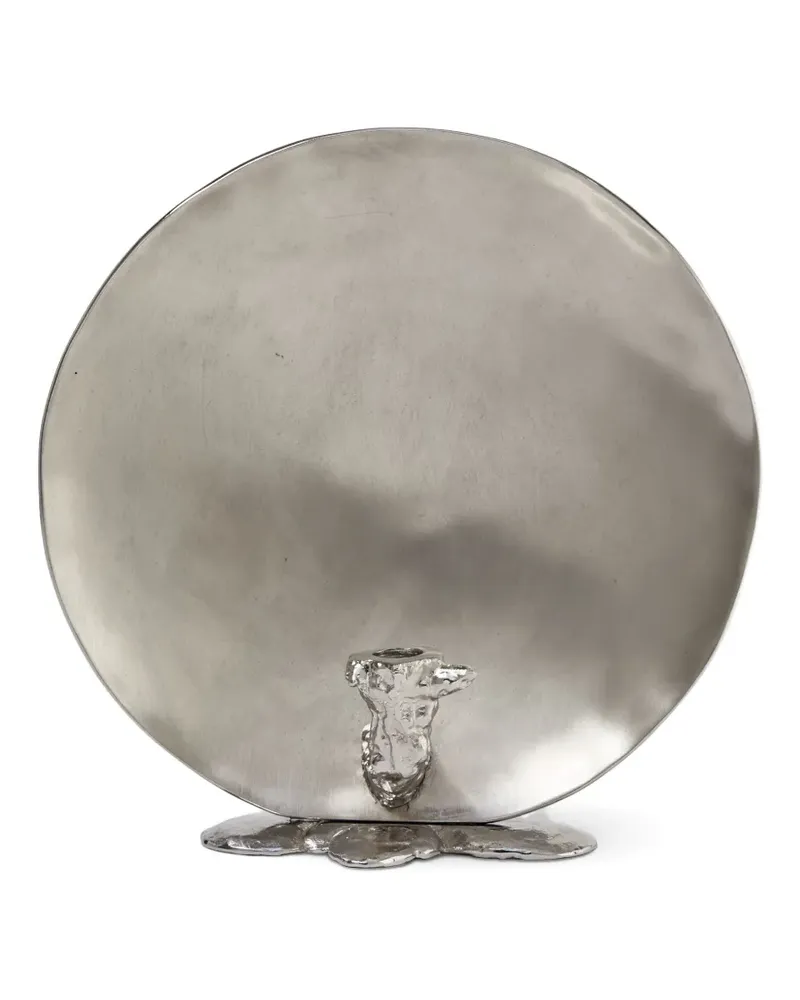 POLSPOTTEN Skulpturaler Kerzenhalter - Silber Silber