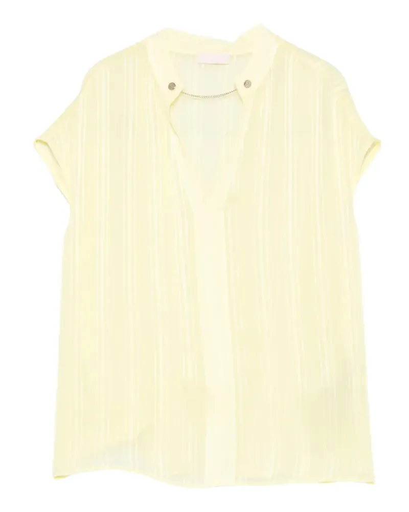 Liu Jo chain-detail V-neck top - Gelb Gelb