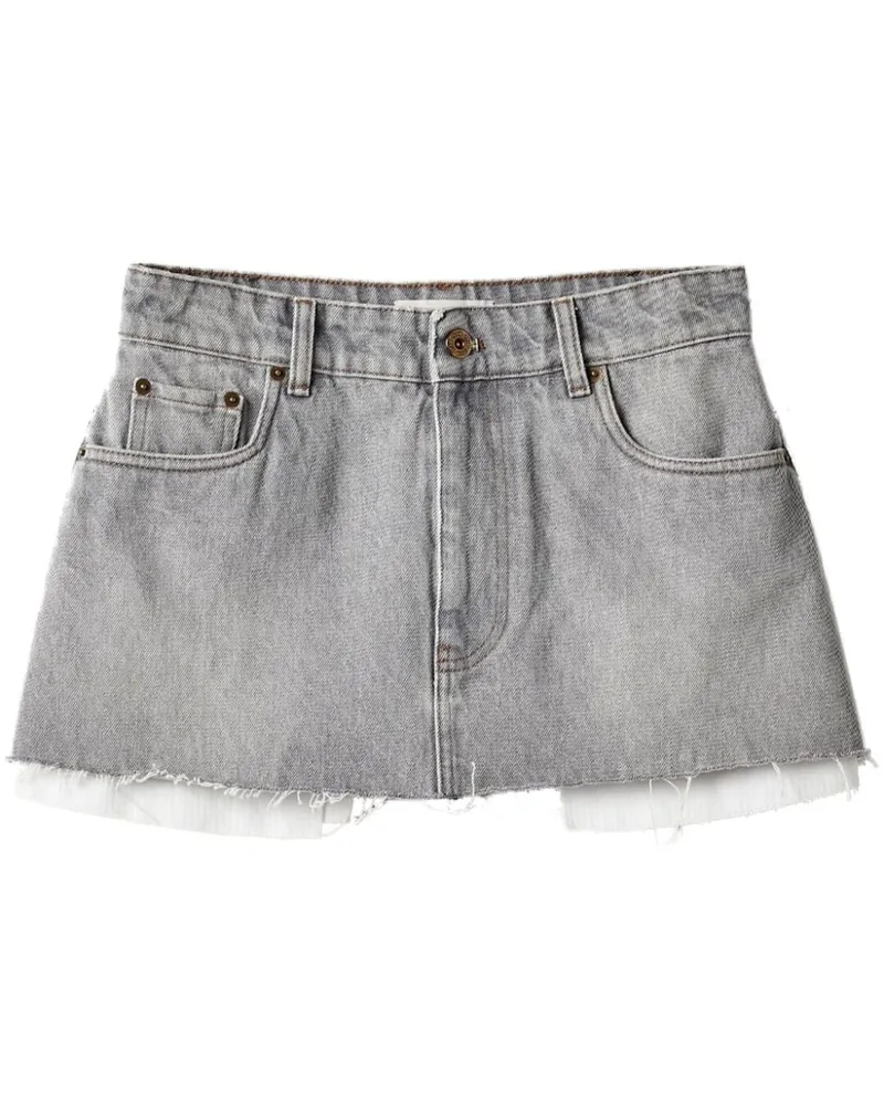 Miu Miu Jeans-Minirock mit Logo - Grau Grau