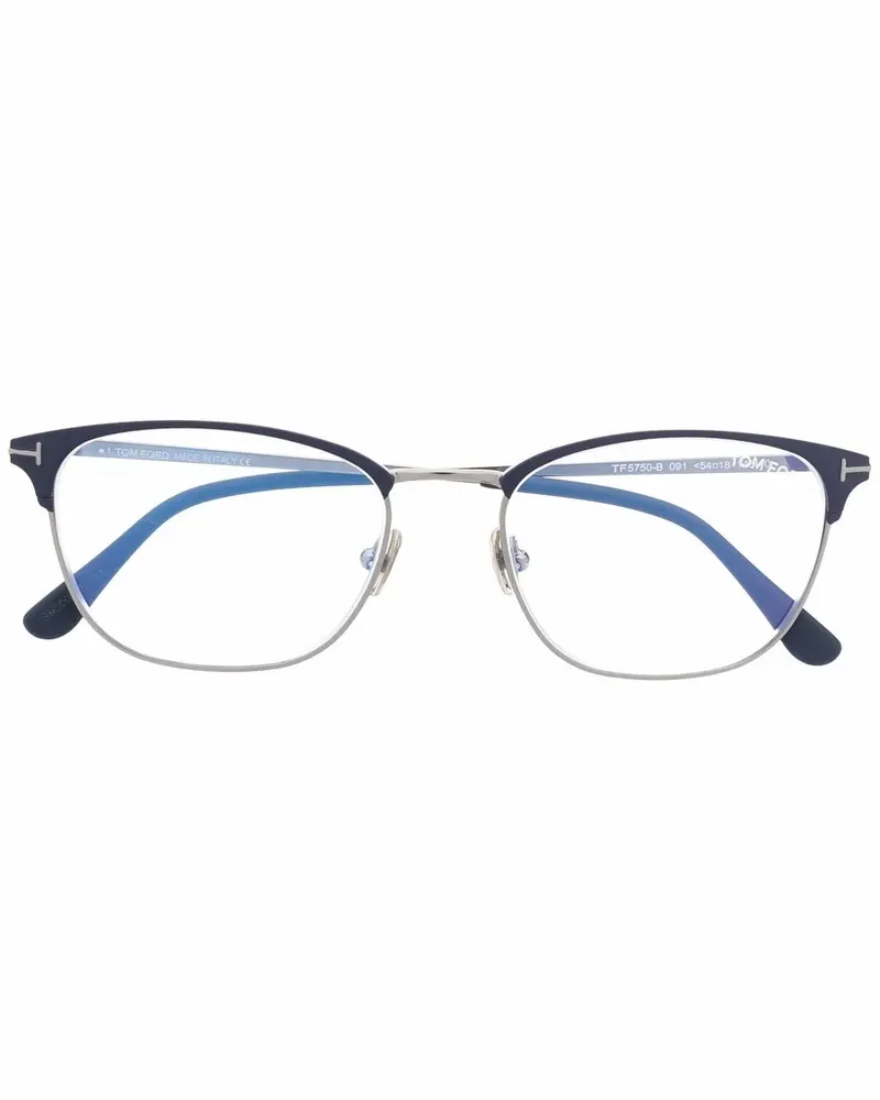 Tom Ford Eckige Brille mit Glanzoptik - Blau Blau
