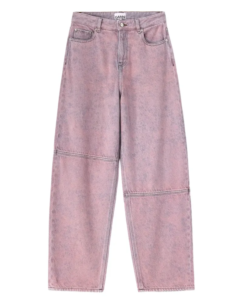 Ganni Jeans mit Ziernaht - Rosa Rosa