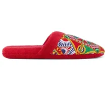 Slipper mit Carretto Siciliano-Print - Rot