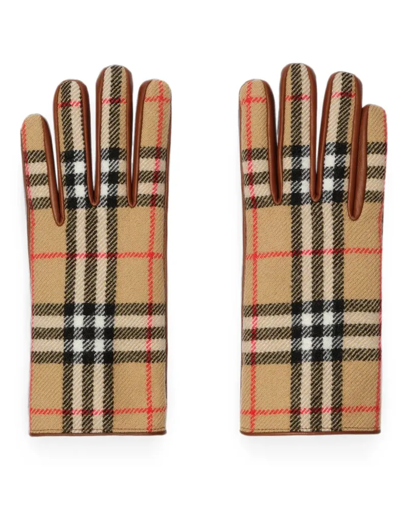 Burberry Check-pattern gloves - Nude Nude